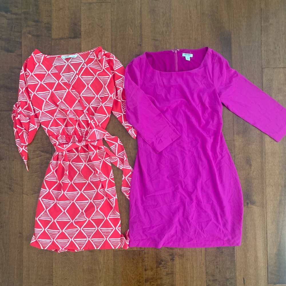 Old navy geometric purple shift dress lot bundle size XS